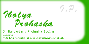 ibolya prohaska business card